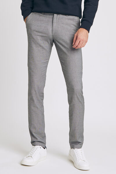 Pantalon chino slim faux uni