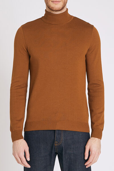 Pull col roulé uni
