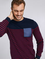 Bleu Marine Rayé