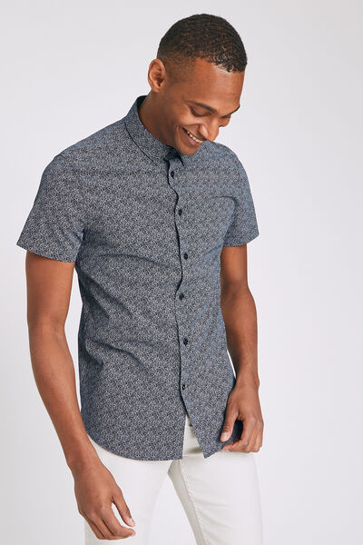 Chemise manches courtes slim imprimée
