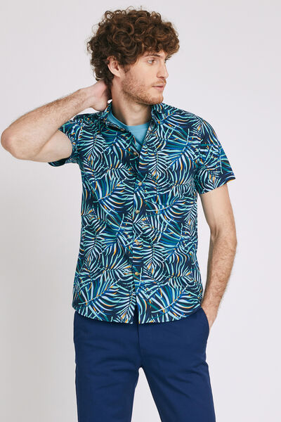 Chemise manches courtes slim imprimée