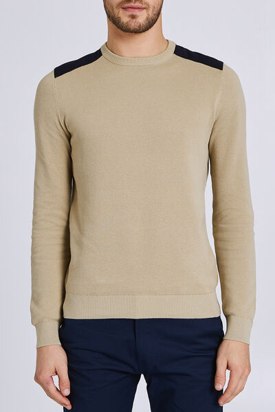 Pull col rond maille piquée