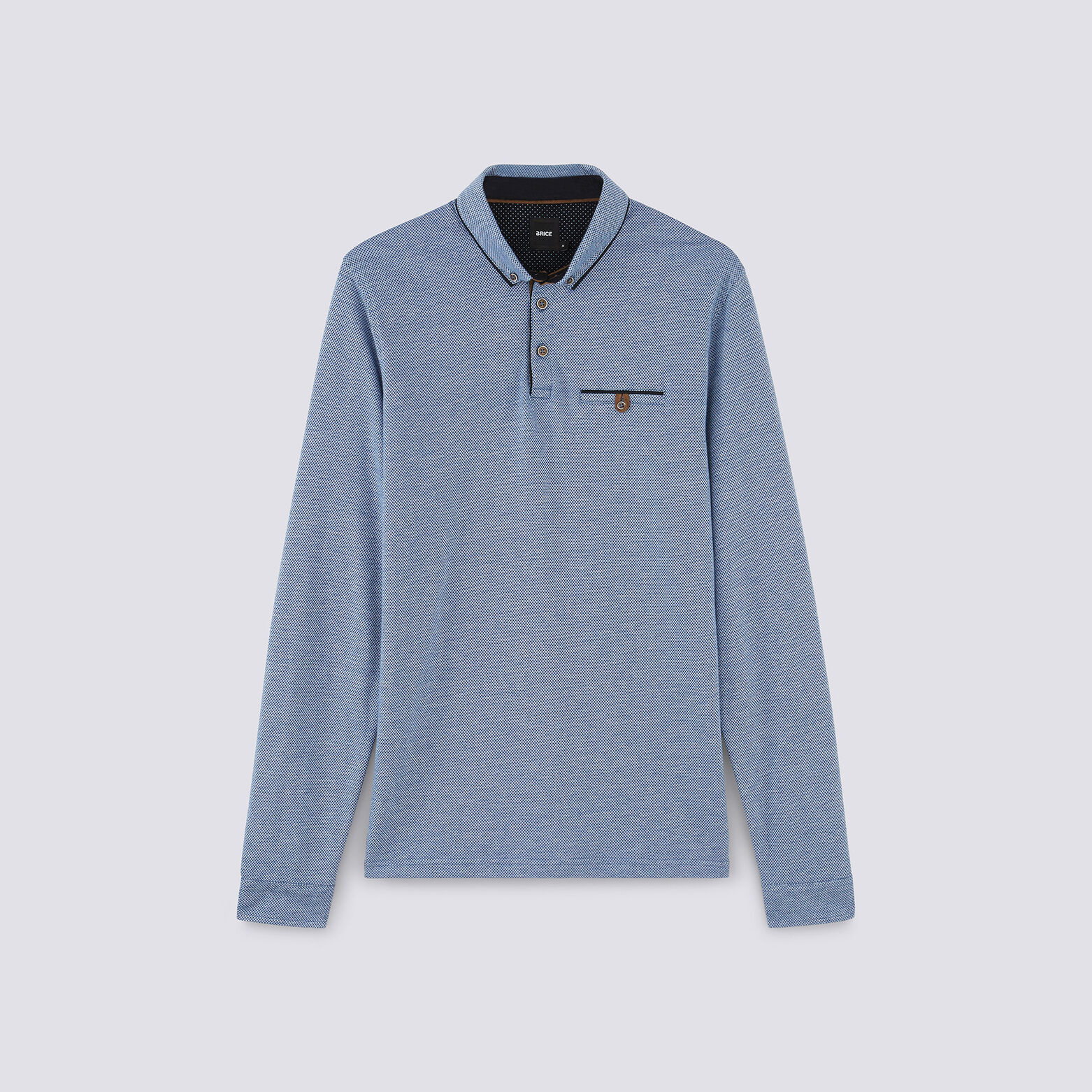 Polo manche longue col boutonné