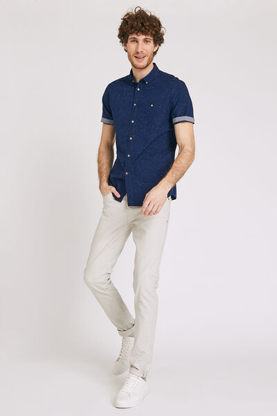 Chemise manches courtes fantaisie slim