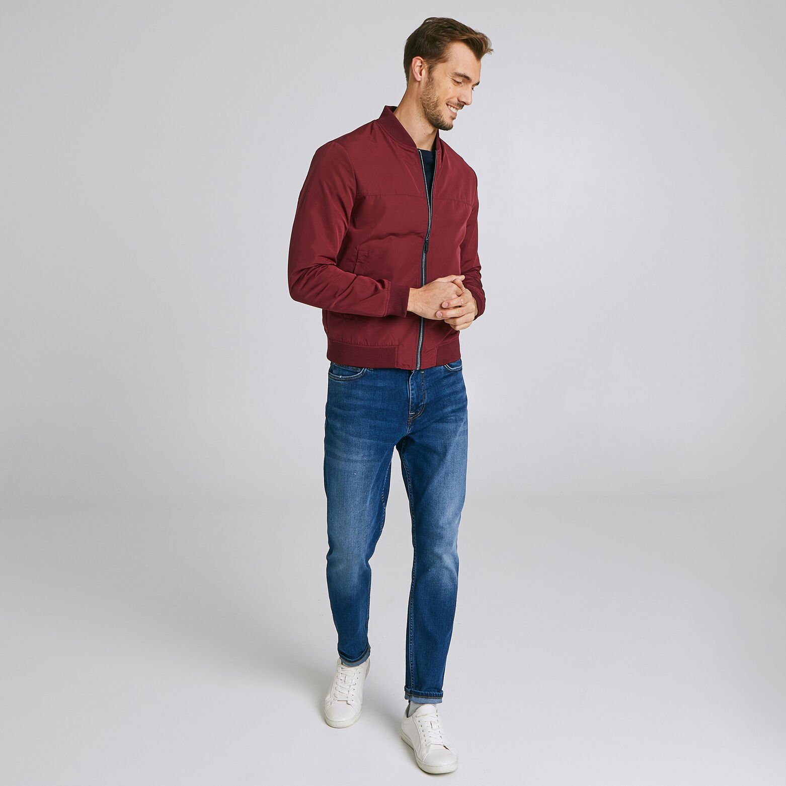 Blouson bomber col teddy déperlant