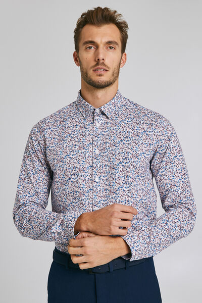 Chemise slim imprimée artifice de fleurs