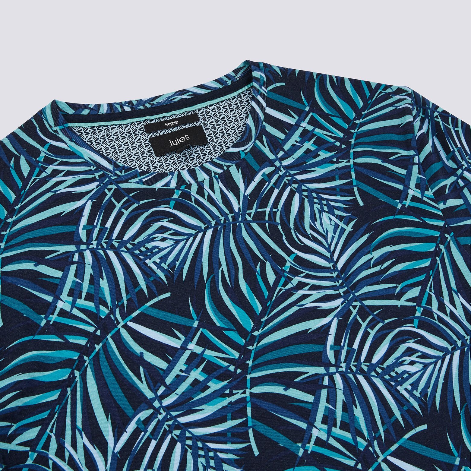 Tee shirt col rond motif feuillage