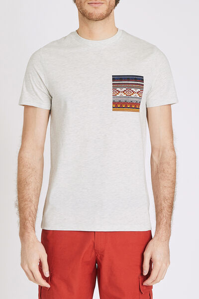 Tee shirt à col rond poche imprimée