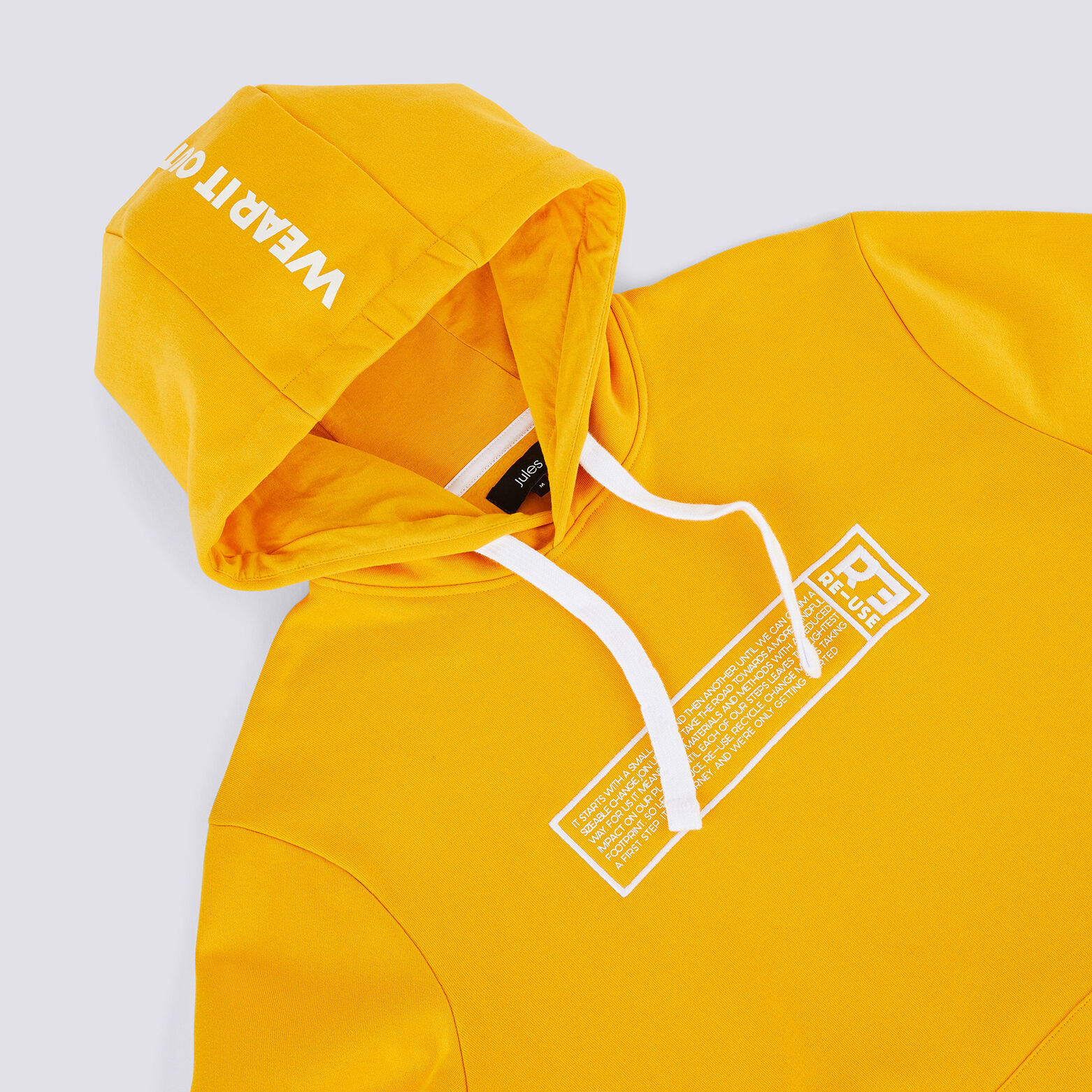 Sweat recyclé REDUCE RE-USE à capuche