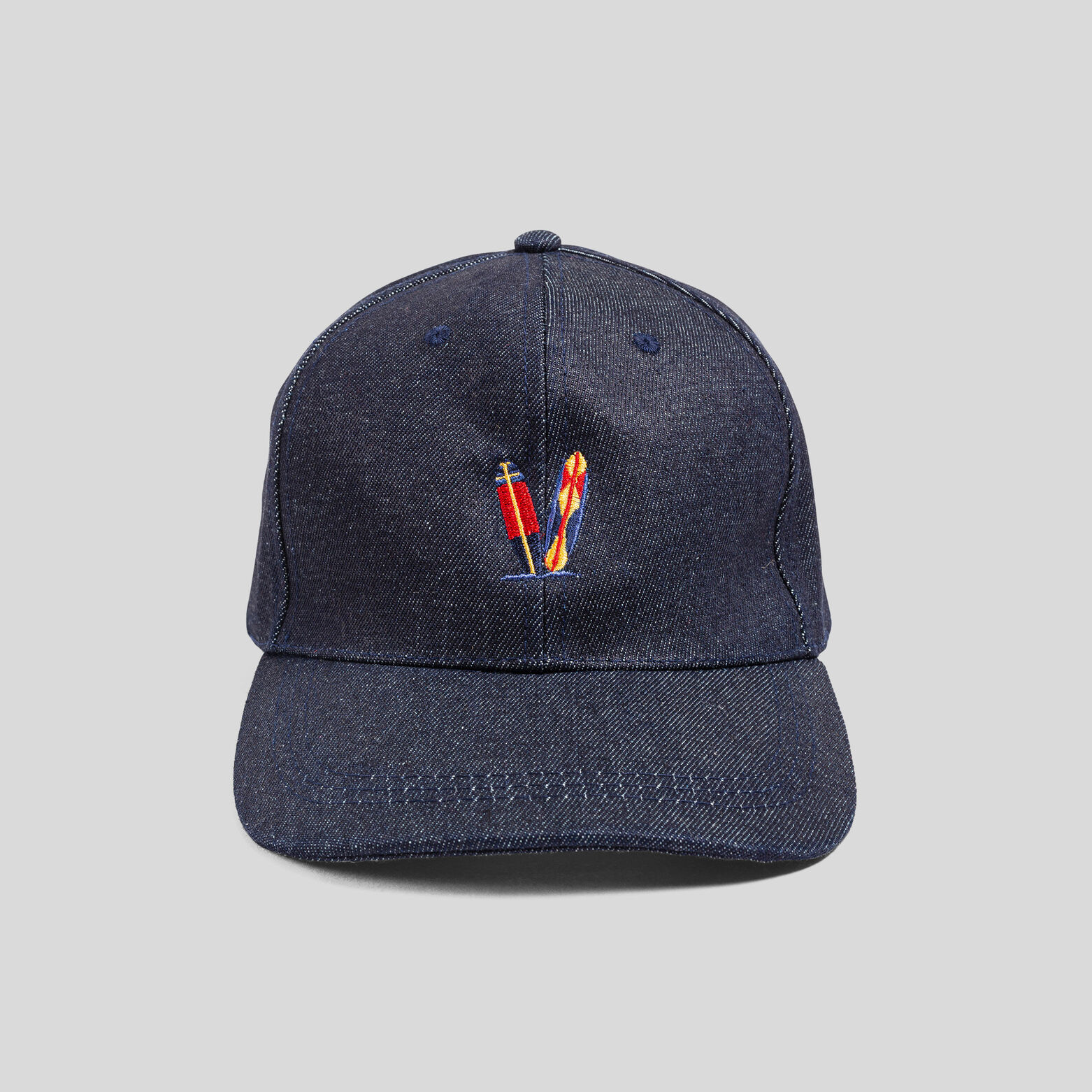 Casquette denim brodée