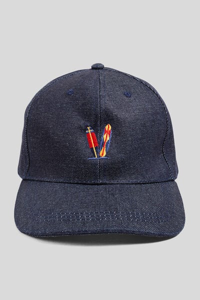 Casquette denim brodée
