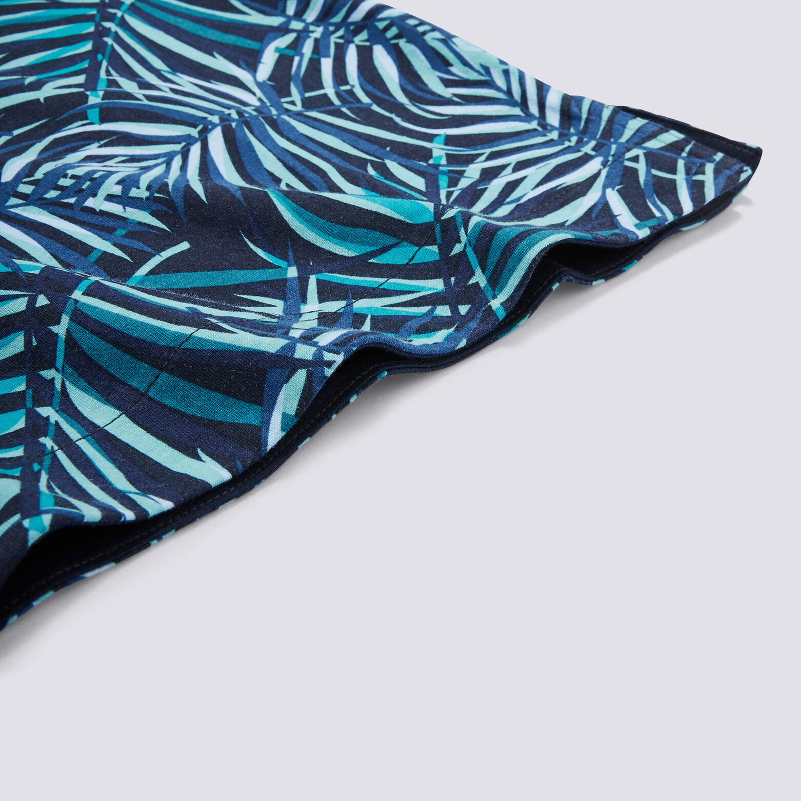 Tee shirt col rond motif feuillage