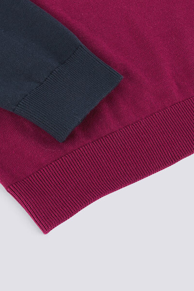 Pull col rond rayé maille fantaisie