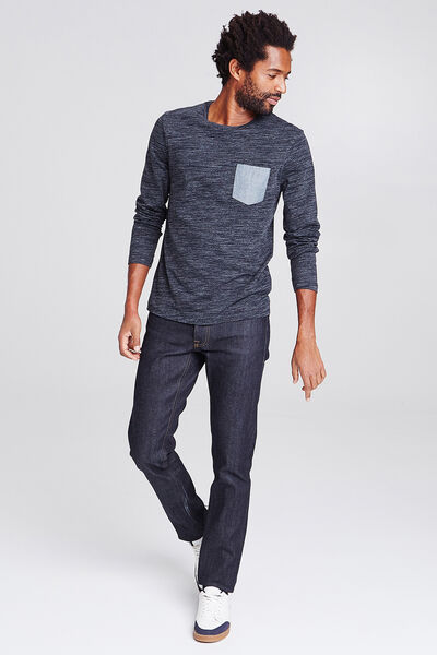 Tee shirt col rond maille flammée
