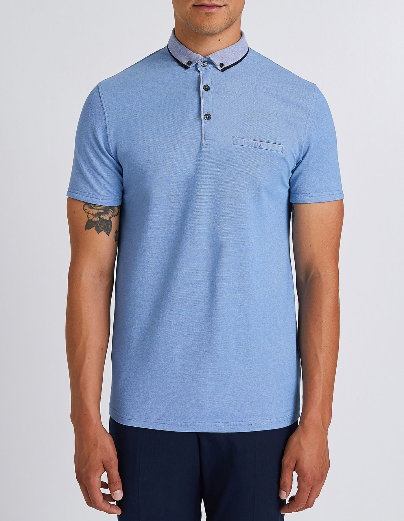 Polo manche courte col oxford