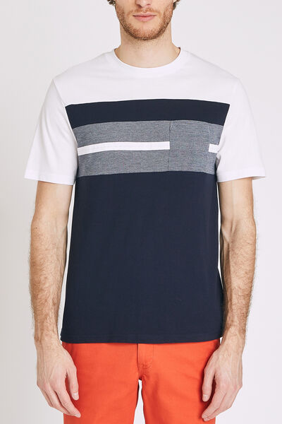 Tee shirt col rond tricolore
