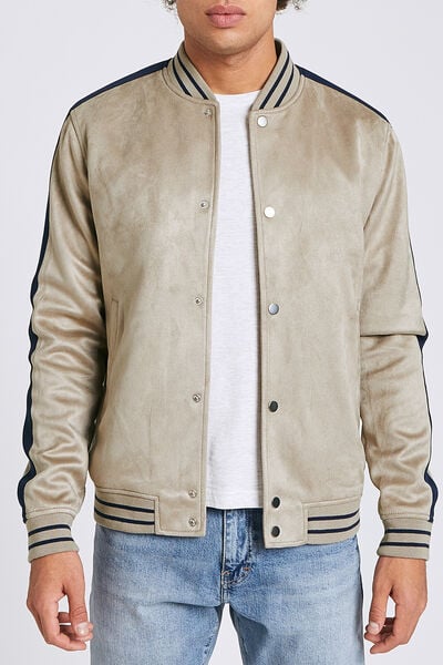Blouson suédine col teddy