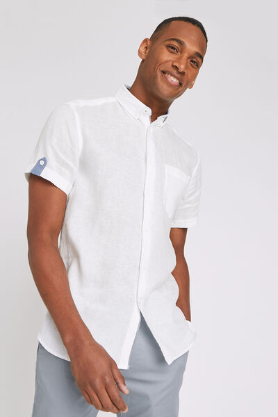 Chemise manches courtes regular lin