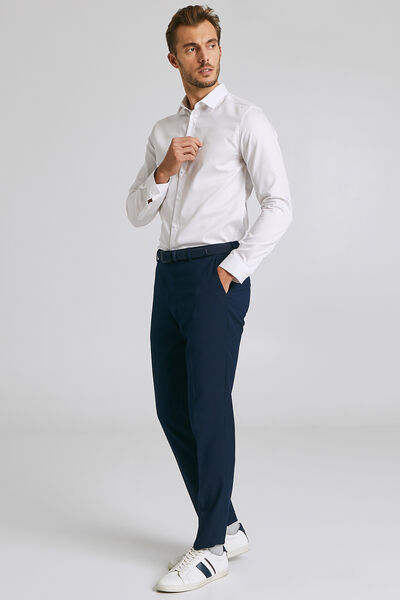 Chemise slim repassage facile Stay black/white en 