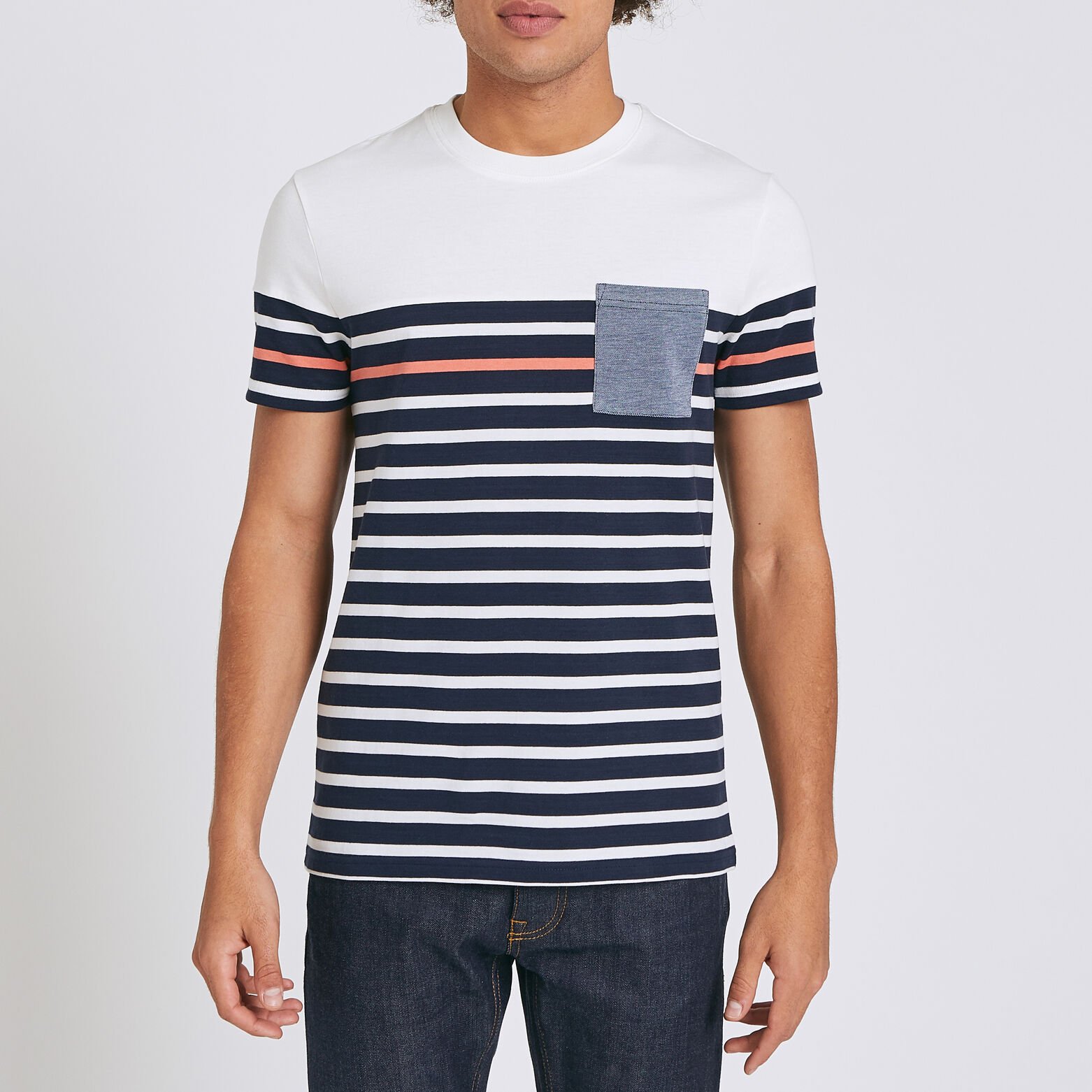 Tee shirt marinière colorblock