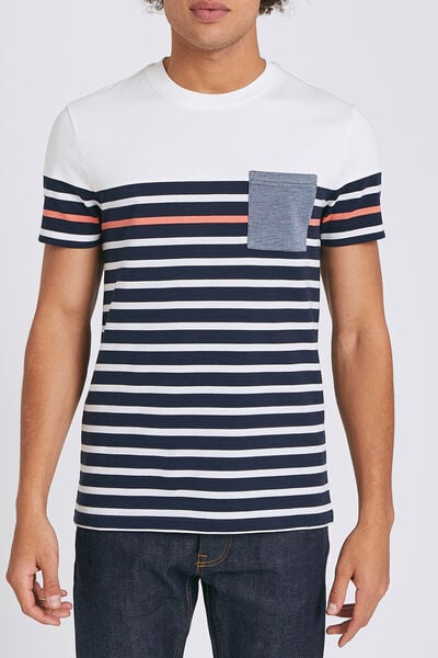 Tee shirt marinière colorblock