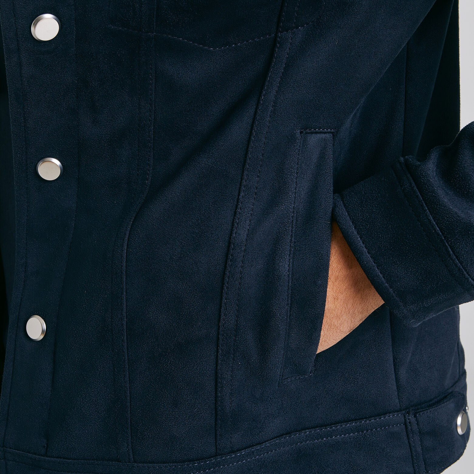 Blouson en suédine uni