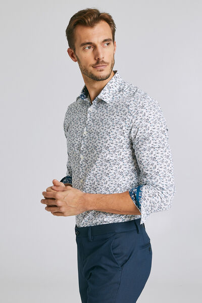 Chemise  en popeline stretch coupe ajustée