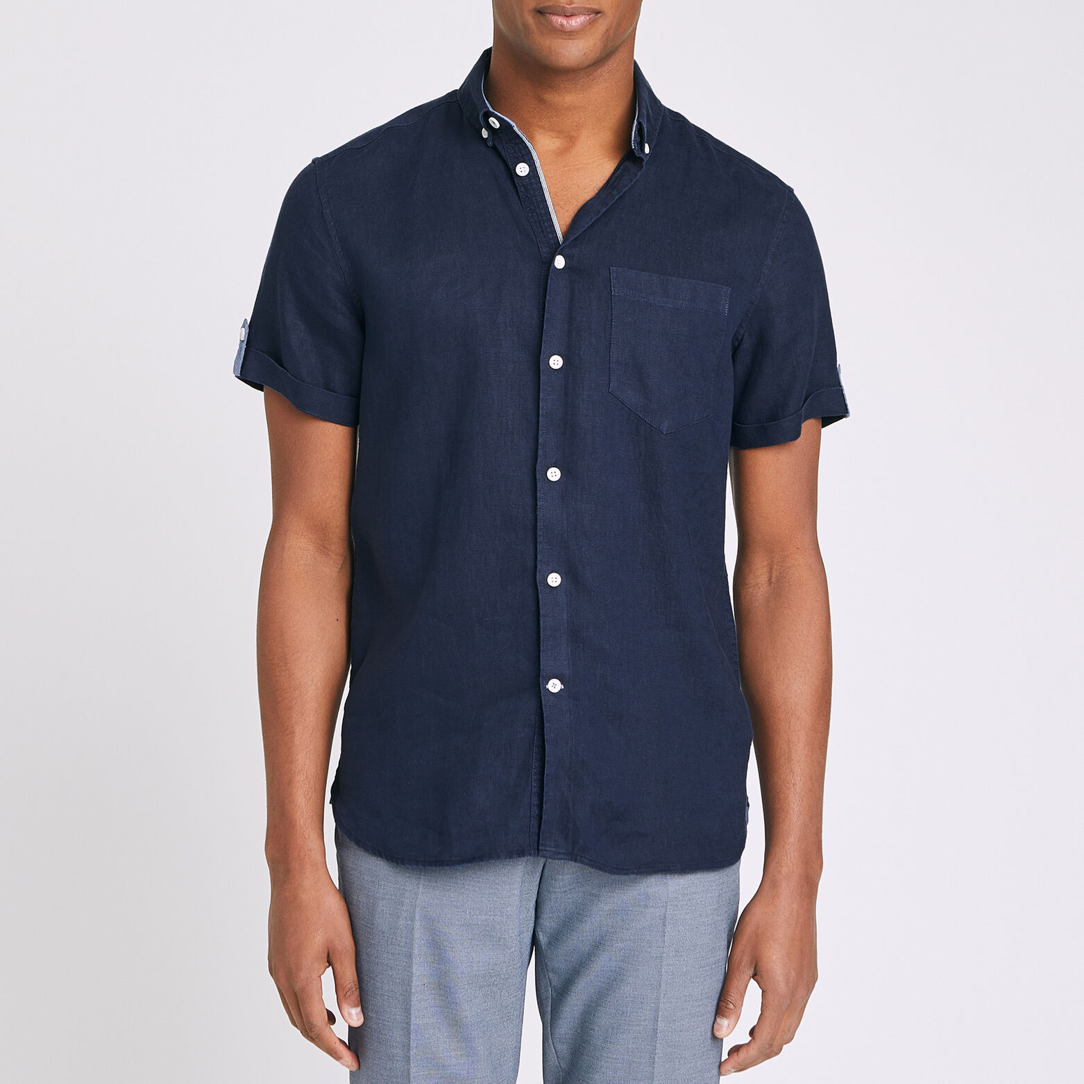 Chemise manches courtes regular lin