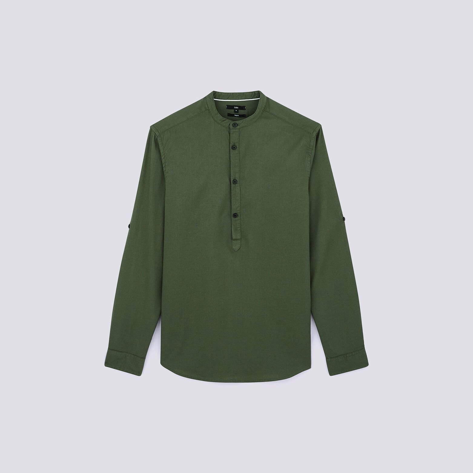Chemise regular col officier coton