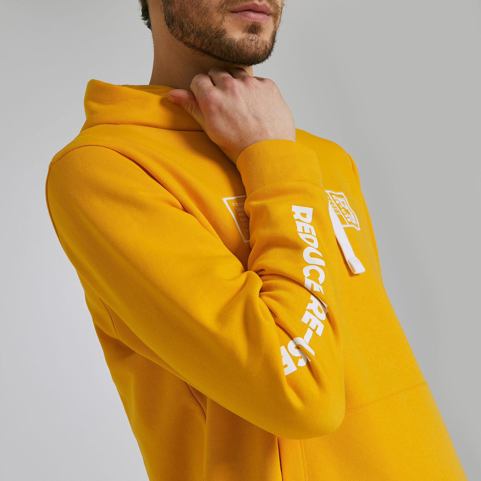 Sweat recyclé REDUCE RE-USE à capuche