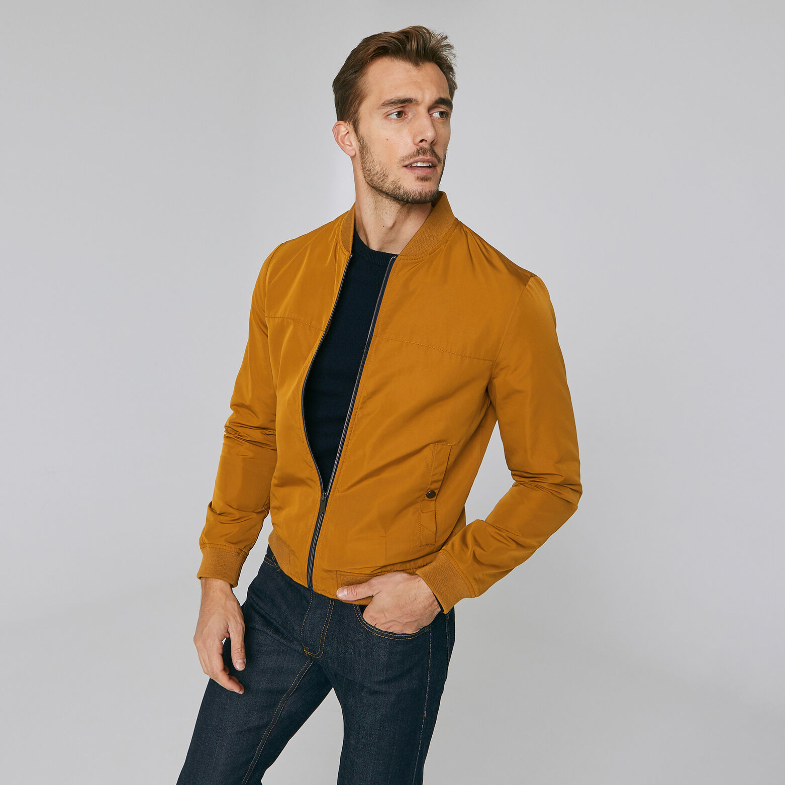 Blouson bomber col teddy déperlant