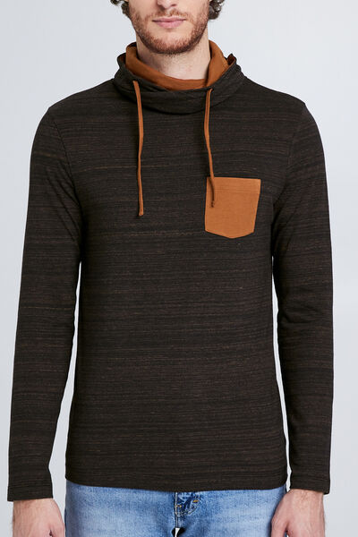 Tee shirt col snood chiné
