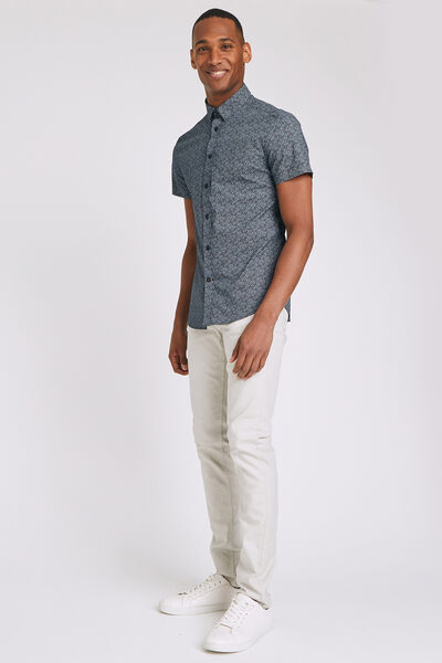 Chemise manches courtes slim imprimée
