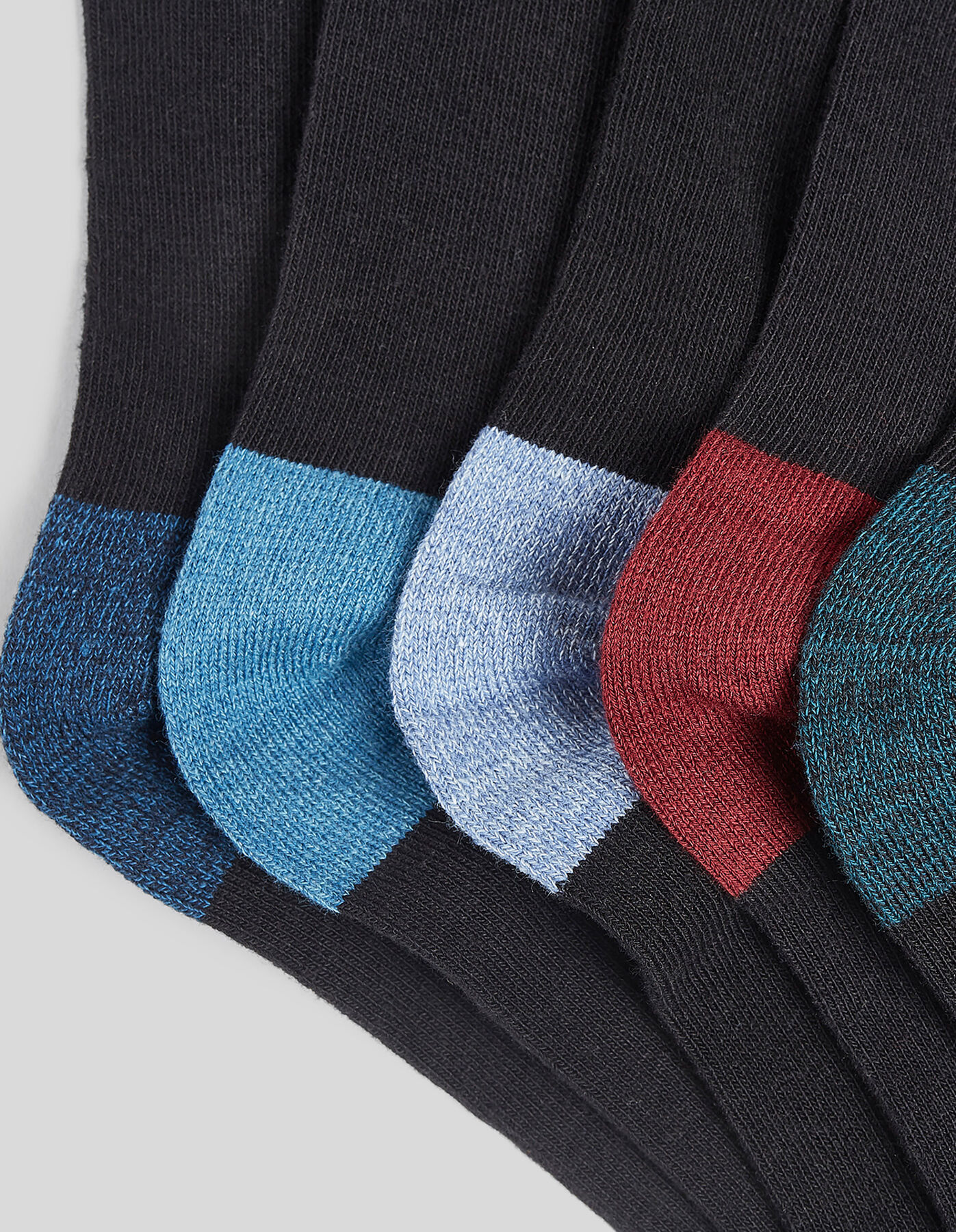 Lot de 5 paires de chaussettes effets contrastés