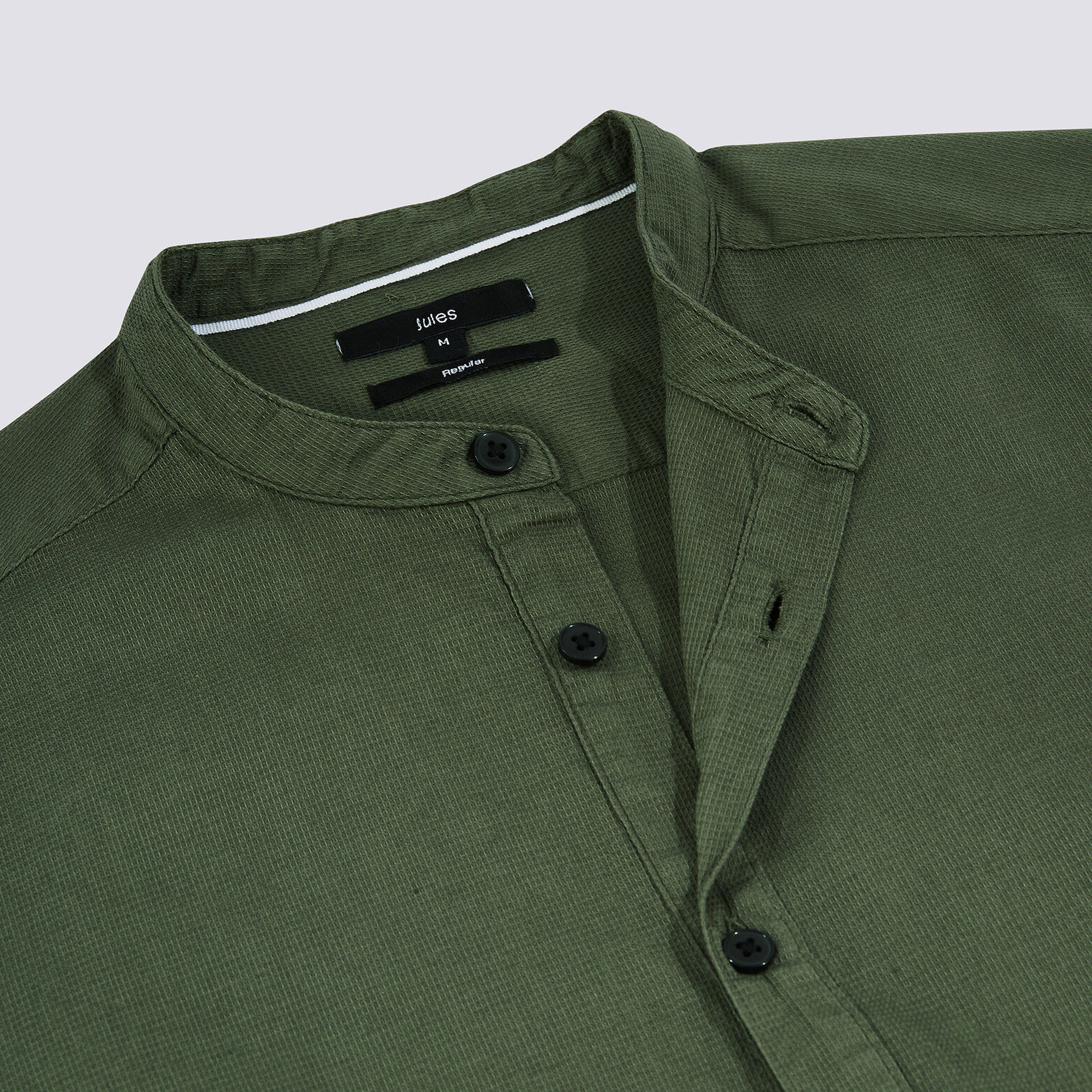 Chemise regular col officier coton