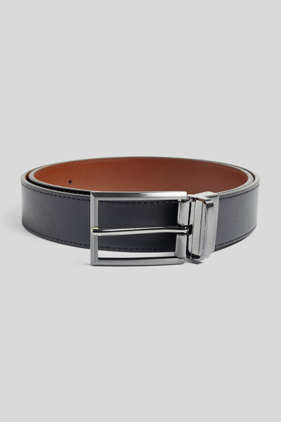 Ceinture homme croûte de cuir et métal
