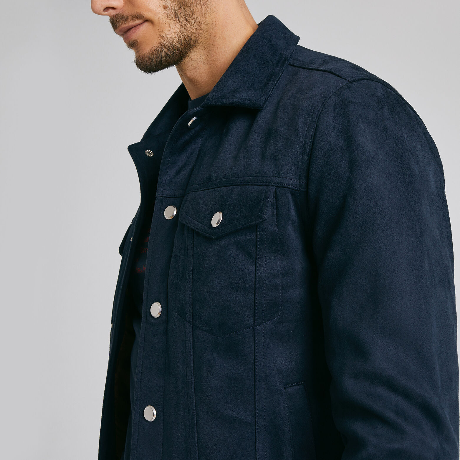 Blouson en suédine uni
