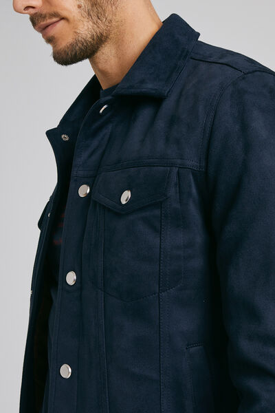 Blouson en suédine uni
