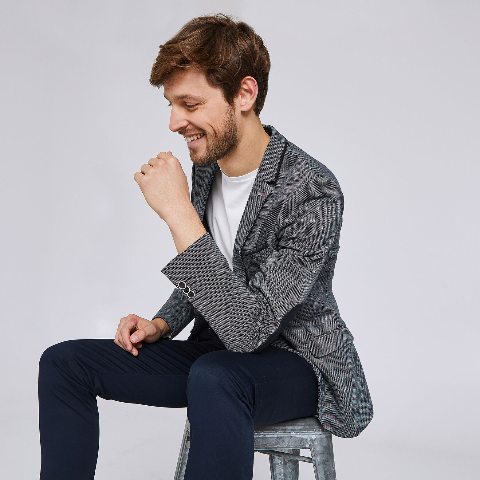 Veste coupe slim en maille avec coudières