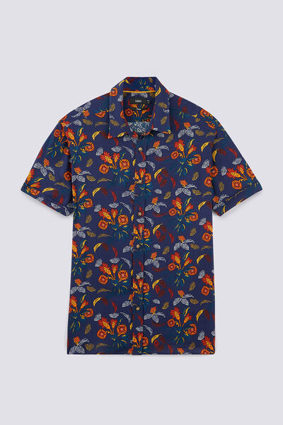 Chemise manches courtes regular imprimé tapisserie