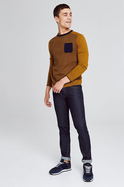 Pull col rond micro jacquard