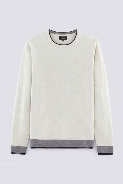 Pull col rond jeu de points