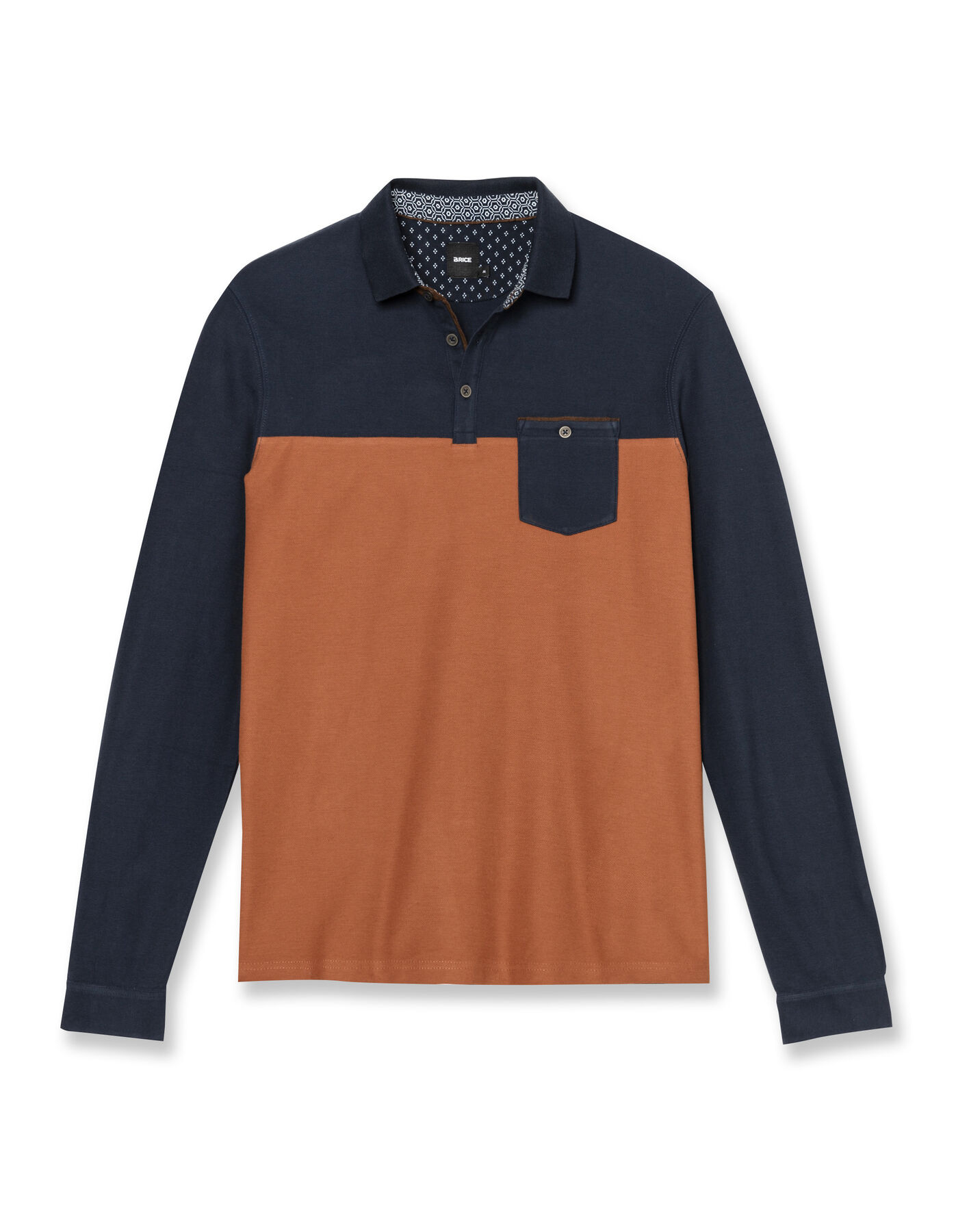 Polo manche longue colorblock