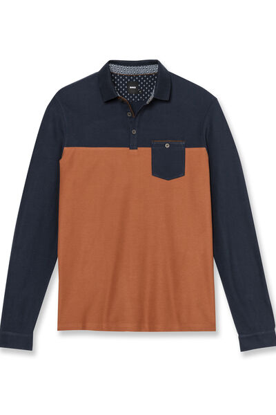 Polo manche longue colorblock