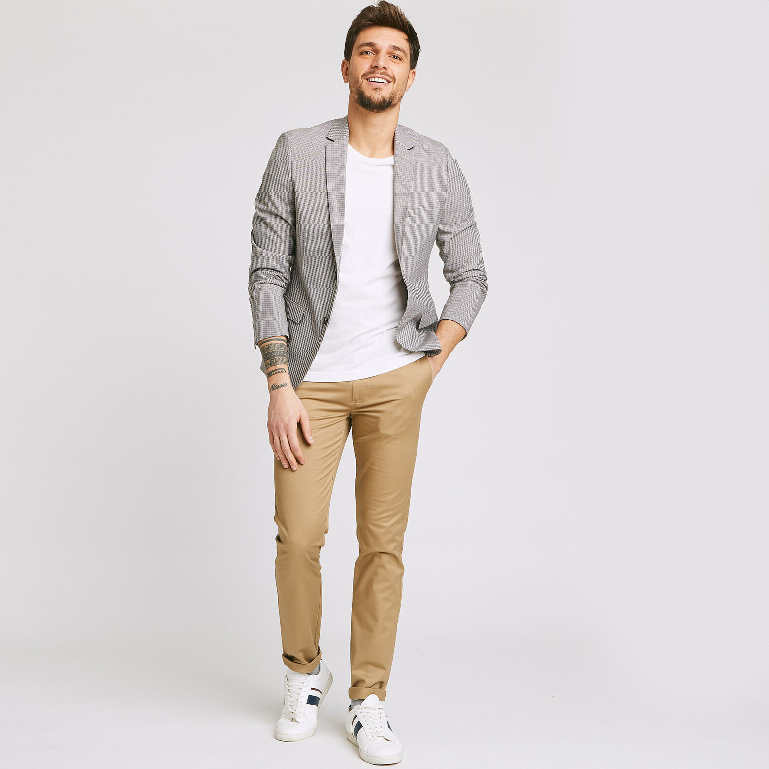 Veste de costume à carreaux