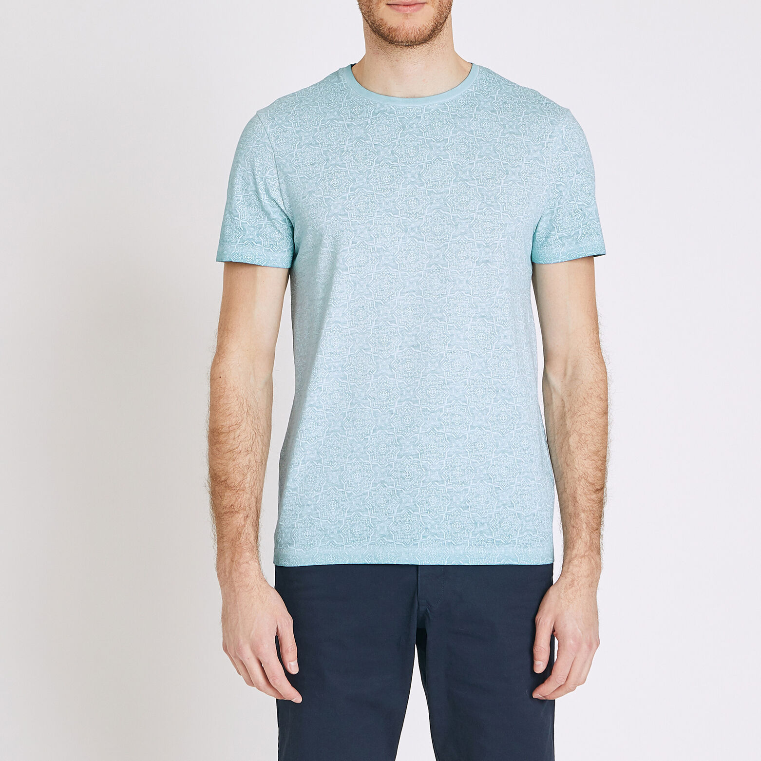 Tee shirt col rond imprimé oriental
