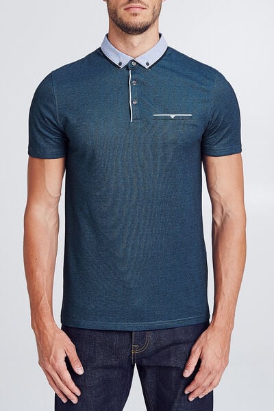 Polo manche courte col oxford