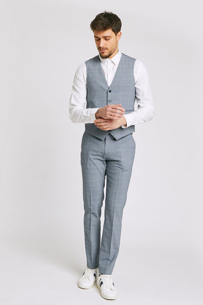 Gilet de costume à carreaux