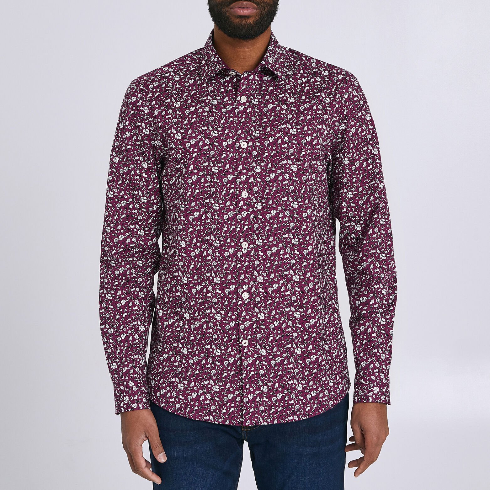 Chemise regular imprimée floral stretch