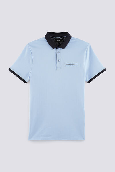 Polo manche courte maille piquée contrastée